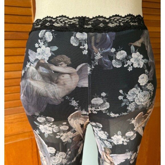 Dolls Kill Gothic Victorian Come My Sweet Angle Flower Lace Flares Leggings S - Picture 8 of 11